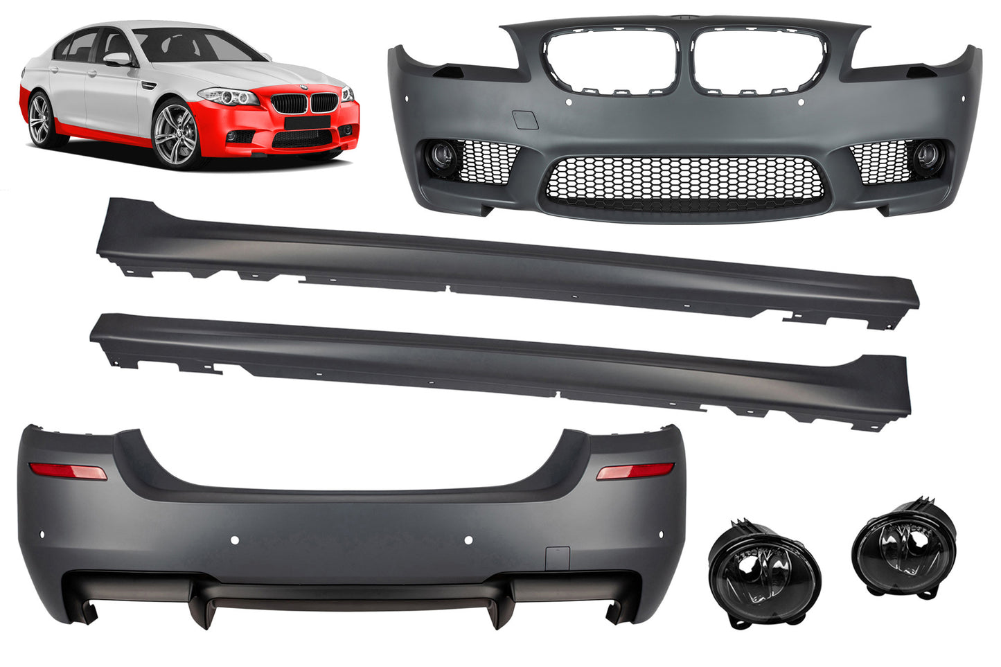 Pachet tuning compatibil cu BMW Seria 5 F10 sedan (2010-2013) cu halogene
