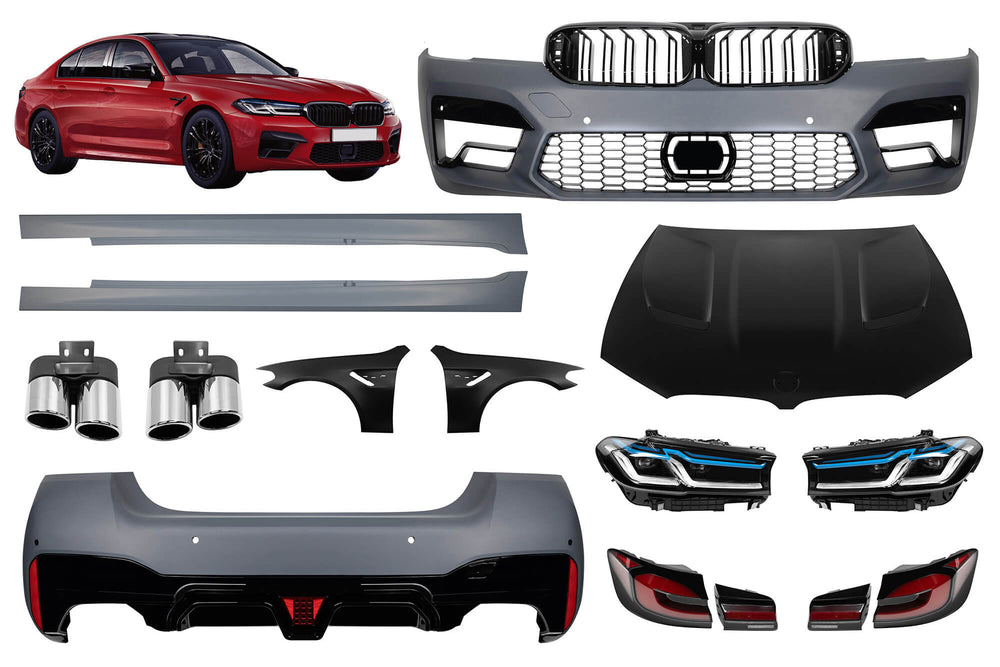 Pachet tuning compatibil cu BMW Seria 5 F10 sedan (2010-2017) conversie la F90