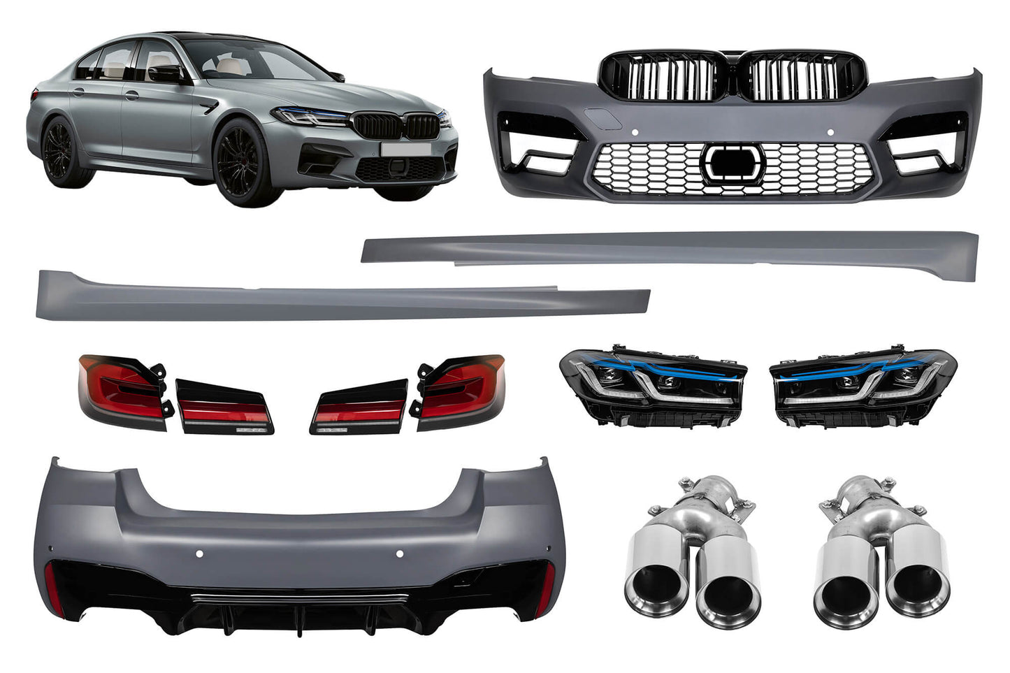 Tuning pack compatible with BMW 5 Series G30 (2017-2020), LCI conversion