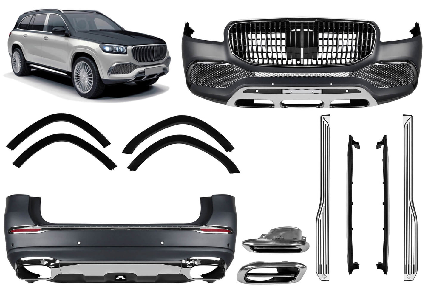 Tuning package compatible with Mercedes GLS X167 (2020-2023) with side steps