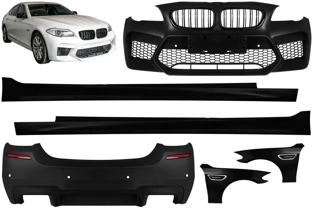 Pachet tuning tip 30 cu aripi tip M5 cu semnalizări compatibil cu BMW Seria 5 F10 sedan (2010-2017)