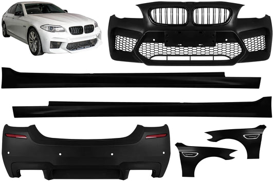 Pachet tuning tip 30 cu aripi tip M5 cu semnalizări compatibil cu BMW Seria 5 F10 sedan (2010-2017)
