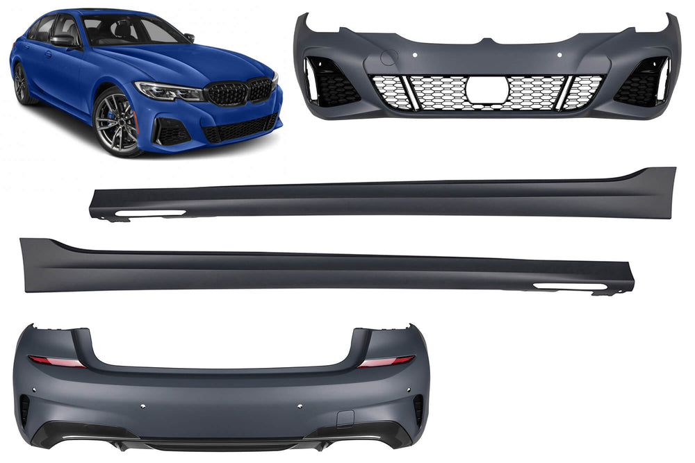 Pachet tuning tip 340 compatibil cu BMW Seria 3 G20 (dupa 2019) cu grilaj compatibil cu ACC
