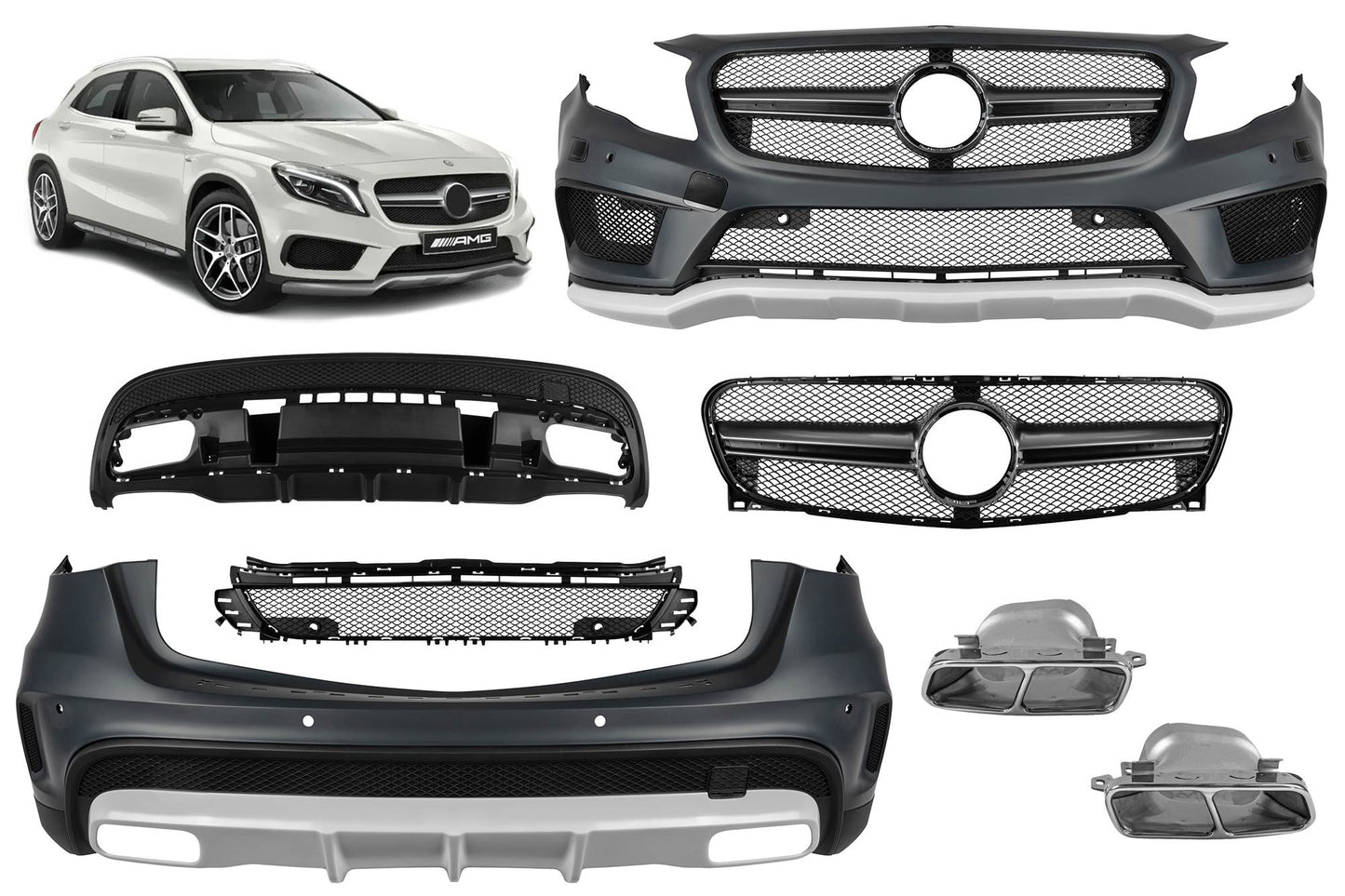Pachet tuning tip 45 compatibil cu Mercedes GLA X156 (2014-2016)