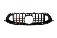 Pachet tuning tip 63 cu grilă negru lucios tip Brabus, cu linii roșii, compatibil cu Mercedes AMG GT X290 4 Door Coupe (după 2019)