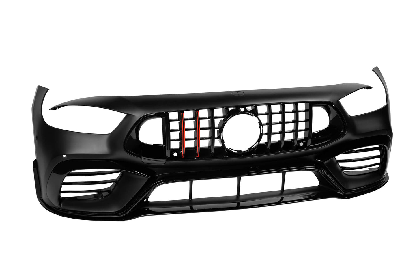 Pachet tuning tip 63 cu grilă negru lucios tip Brabus, cu linii roșii, compatibil cu Mercedes AMG GT X290 4 Door Coupe (după 2019)