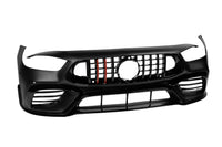 Pachet tuning tip 63 cu grilă negru lucios tip Brabus, cu linii roșii, compatibil cu Mercedes AMG GT X290 4 Door Coupe (după 2019)