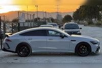 Pachet tuning tip 63 cu grilă negru lucios tip Brabus, cu linii roșii, compatibil cu Mercedes AMG GT X290 4 Door Coupe (după 2019)