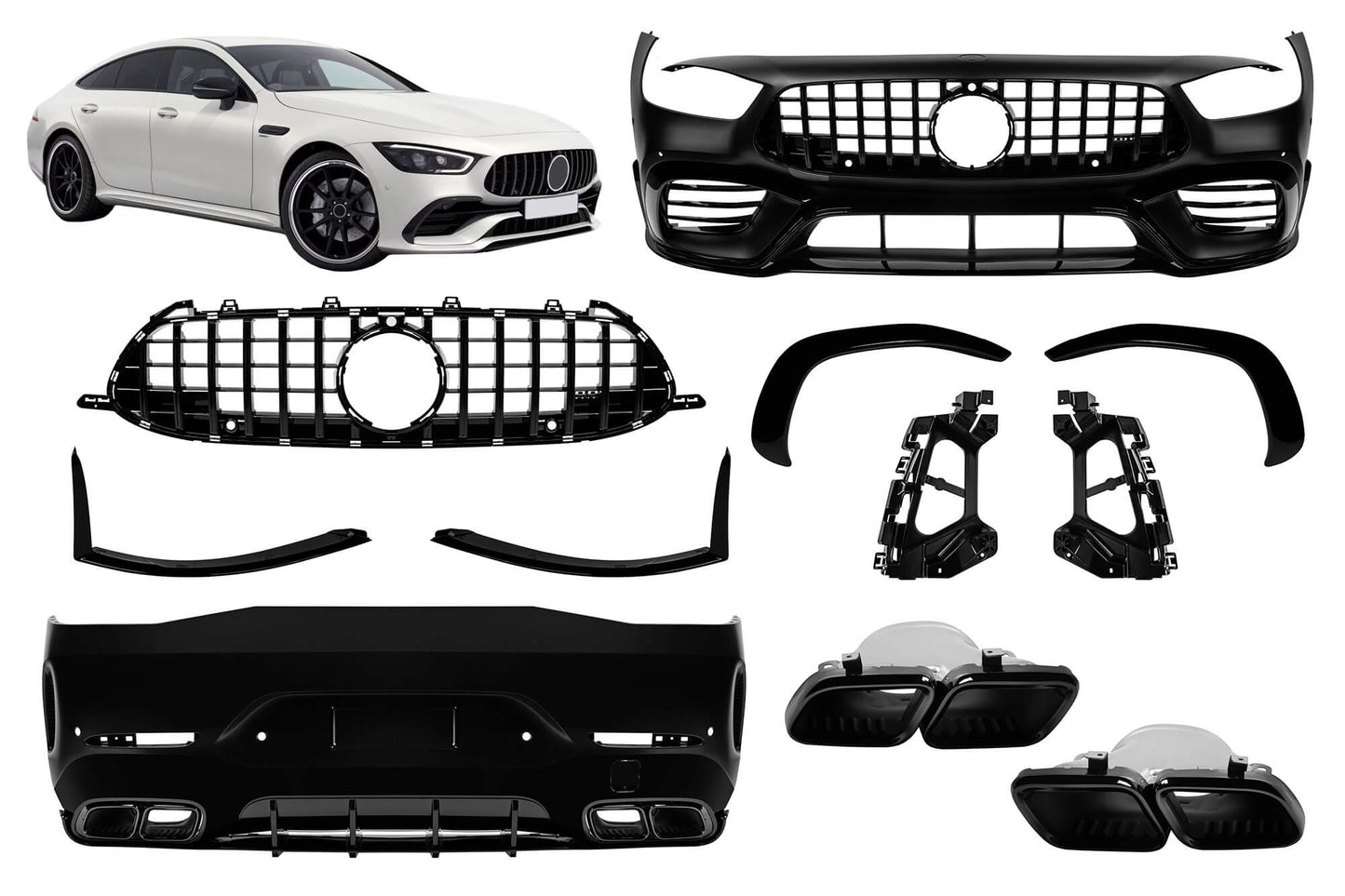 Pachet tuning tip 63 cu grila tip GT compatibil cu Mercedes AMG GT X290 4 Door Coupe (dupa 2019)