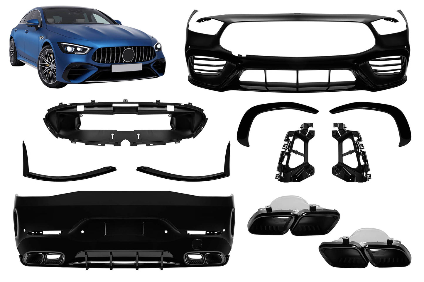 Pachet tuning tip 63 compatibil cu Mercedes AMG GT X290 Coupe 4 uși (din 2019 încoace)