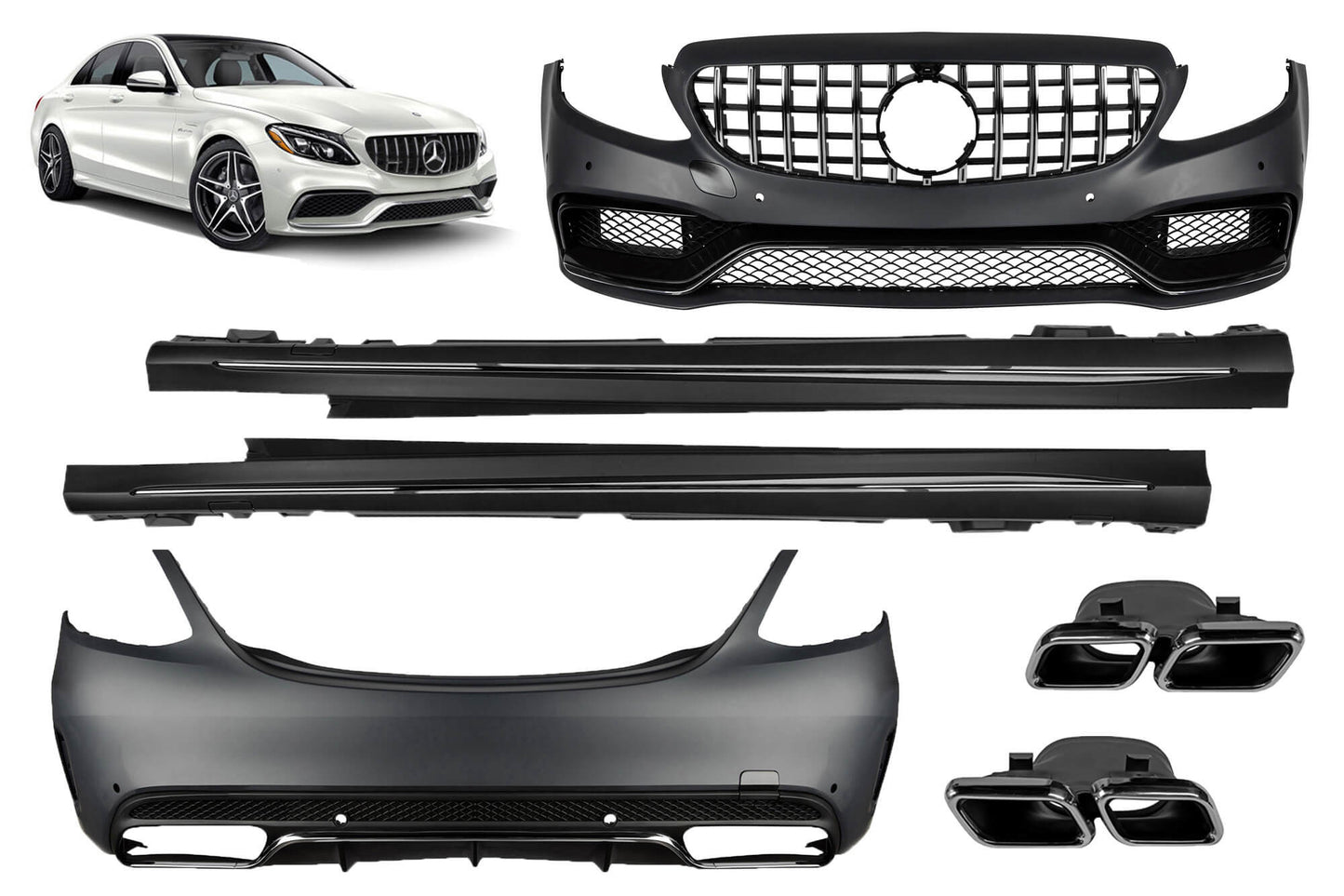 Pachet tuning tip 63 compatibil cu Mercedes C Class W205 sedan (2013-2019)