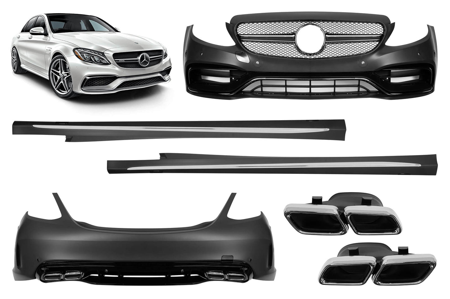 Pachet tuning tip 63 compatibil cu Mercedes C-Class W205 sedan (2019-2022)