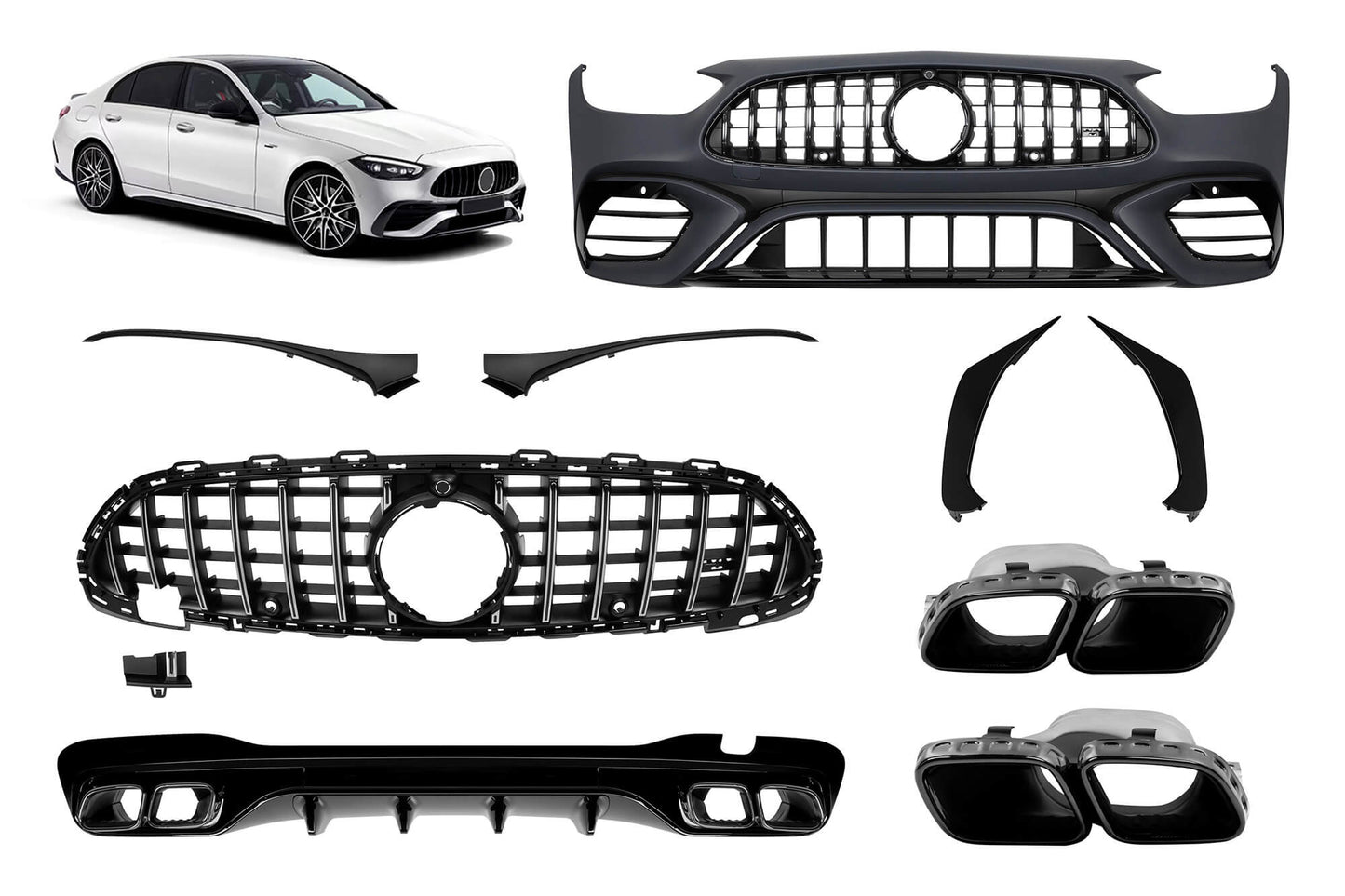 Pachet tuning tip 63 compatibil cu Mercedes C-Class W206 sedan, S206 break (după 2021)