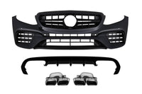 63 Type tuning package compatible with Mercedes E class C238 coupe, A238 convertible (2017-2019) with chrome tips, for models with AMG rear bumper