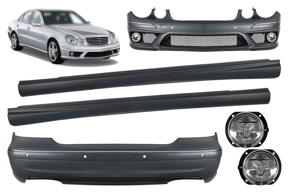 Type 63 tuning package compatible with Mercedes E-Class W211 sedan (2006-2009) with halogen