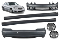 Type 63 tuning package compatible with Mercedes E-Class W211 sedan (2006-2009) with halogen