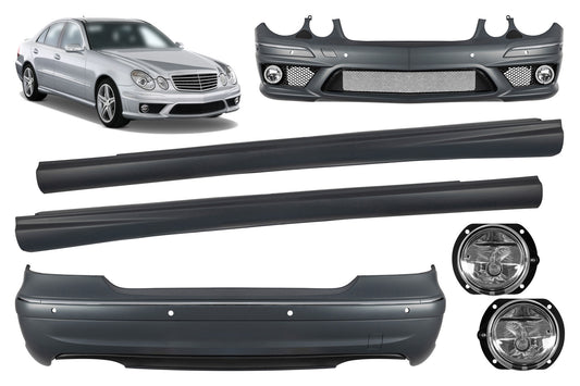 Type 63 tuning package compatible with Mercedes E-Class W211 sedan (2006-2009) with halogen
