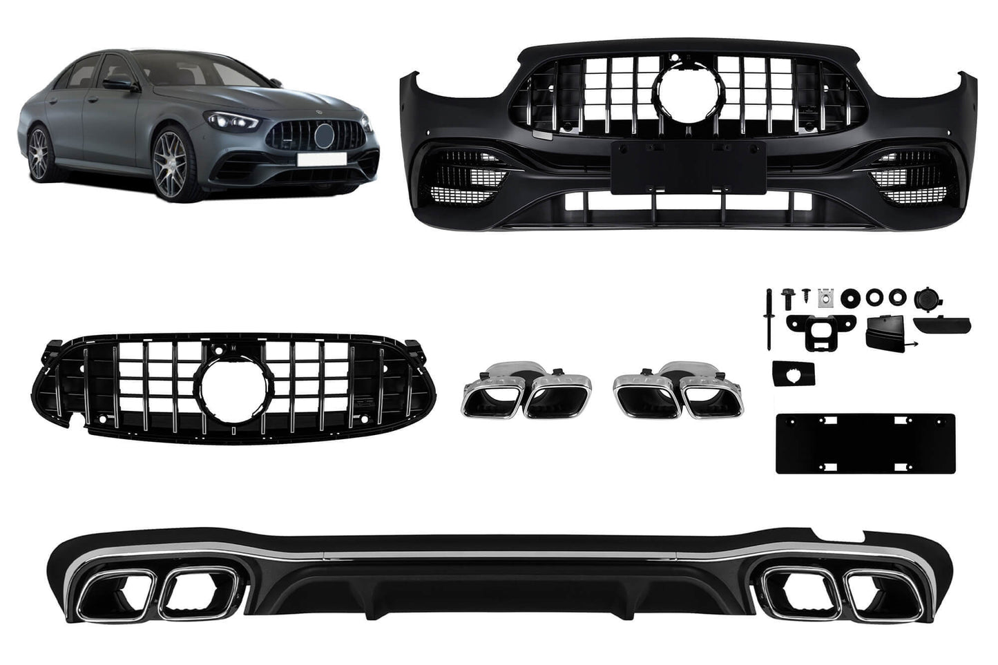 63-style package compatible with Mercedes E-Class W213 sedan (post-2020)