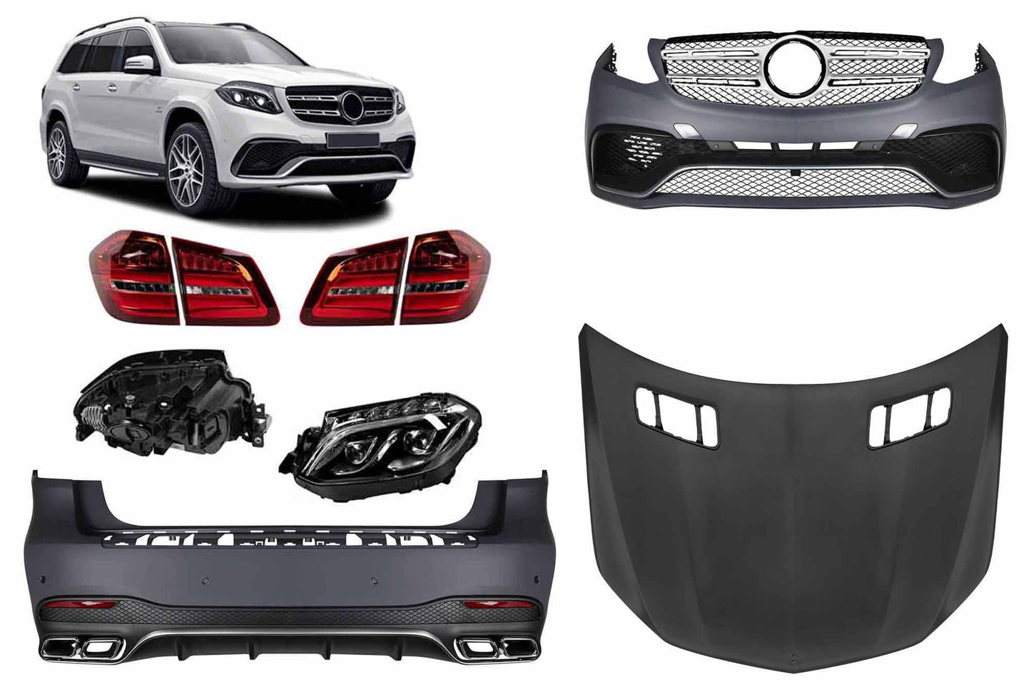 Pachet tuning tip 63 compatibil cu Mercedes GL X166 (2011-2015) conversie la GLS X166 2015-2018