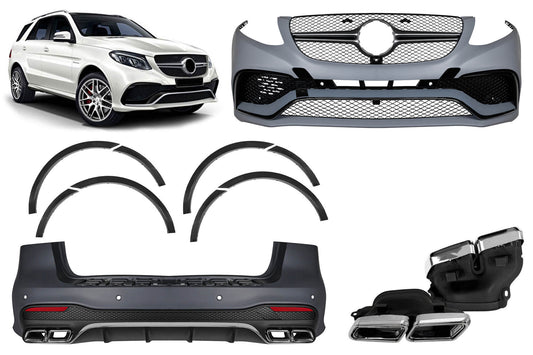 Pachet tuning tip 63 compatibil cu Mercedes GLE W166 (2015–2019) cu bara spate