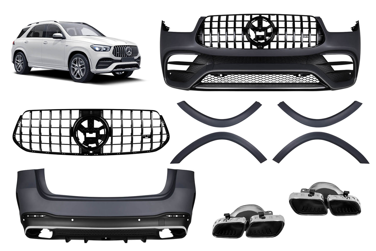 Pachet tuning tip 63 compatibil cu Mercedes GLE W167 (după 2020)