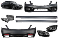 Pachet de tuning tip 63 compatibil cu Mercedes S-Class W222 (2013-2017), cu faruri, praguri compatibile cu ampatamentul lung