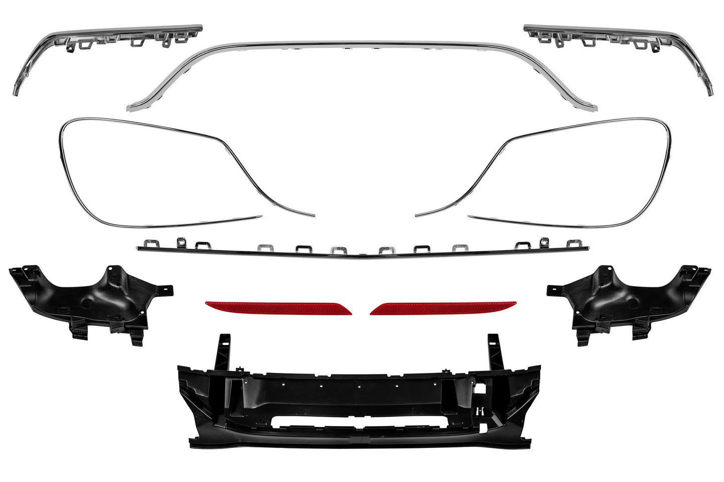 Pachet tuning tip 63 compatibil cu Mercedes S W222 (2013-2017), cu faruri, stopuri, grilă, praguri laterale, compatibil cu ampatament lung
