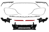 Pachet tuning tip 63 compatibil cu Mercedes S W222 (2013-2017), cu faruri, stopuri, grilă, praguri laterale, compatibil cu ampatament lung