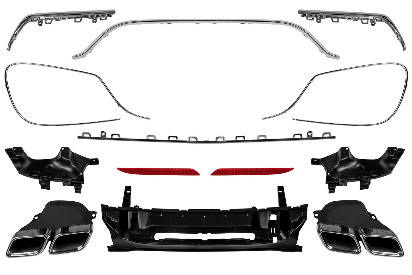 Pachet tuning tip 63 compatibil cu Mercedes S-Class W222 (2017-2020), cu faruri LED, fără praguri laterale