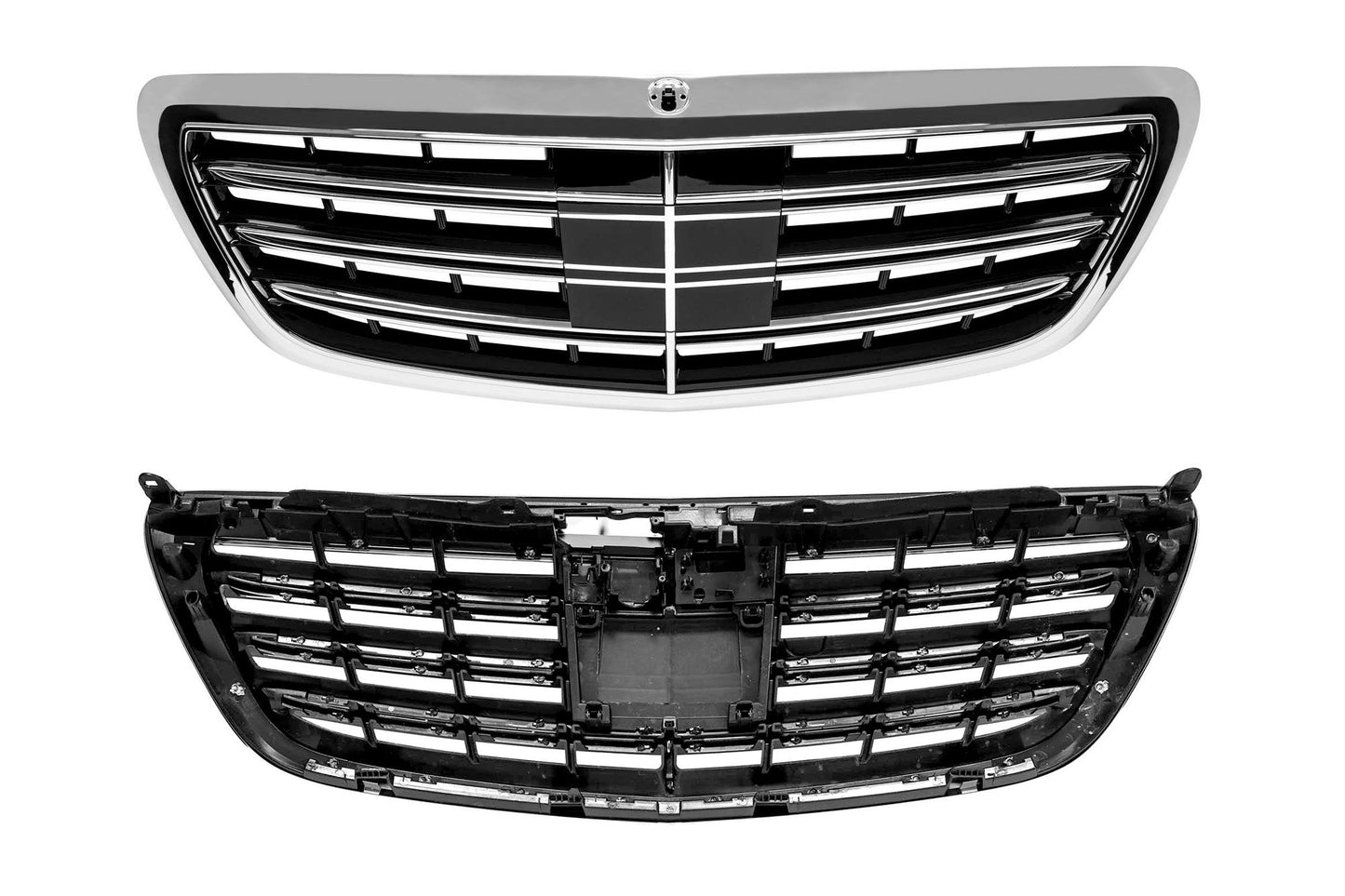 Pachet tuning tip 63 compatibil cu Mercedes S class W222 (2017-2020), cu faruri, stopuri, grilă, fără praguri