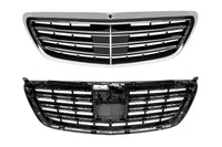 Pachet tuning tip 63 compatibil cu Mercedes S class W222 (2017-2020), cu faruri, stopuri, grilă, fără praguri
