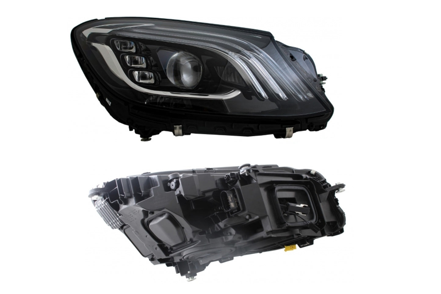 Pachet tuning tip 63 compatibil cu Mercedes S class W222 (2017-2020), cu faruri, stopuri, grilă, fără praguri