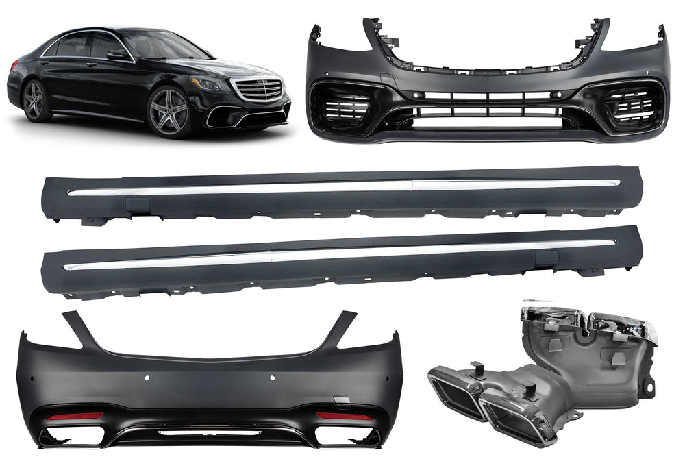 Pachet tuning tip 63 compatibil cu Mercedes S-Class W222 ampatament lung (2017-2020), cu praguri