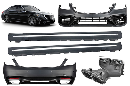 Pachet tuning tip 63 compatibil cu Mercedes S-Class W222 ampatament lung (2017-2020), cu praguri