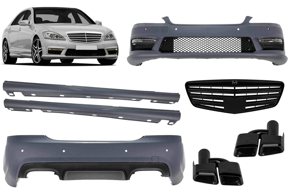 63-Type Tuning Package Compatible with Mercedes S-Class W221 Long Wheelbase (2006-2013) with Side Skirts