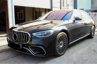 Pachet de tuning tip 63 compatibil cu Mercedes S-Class W223 (după 2020), cu elemente finisate în crom fumuriu