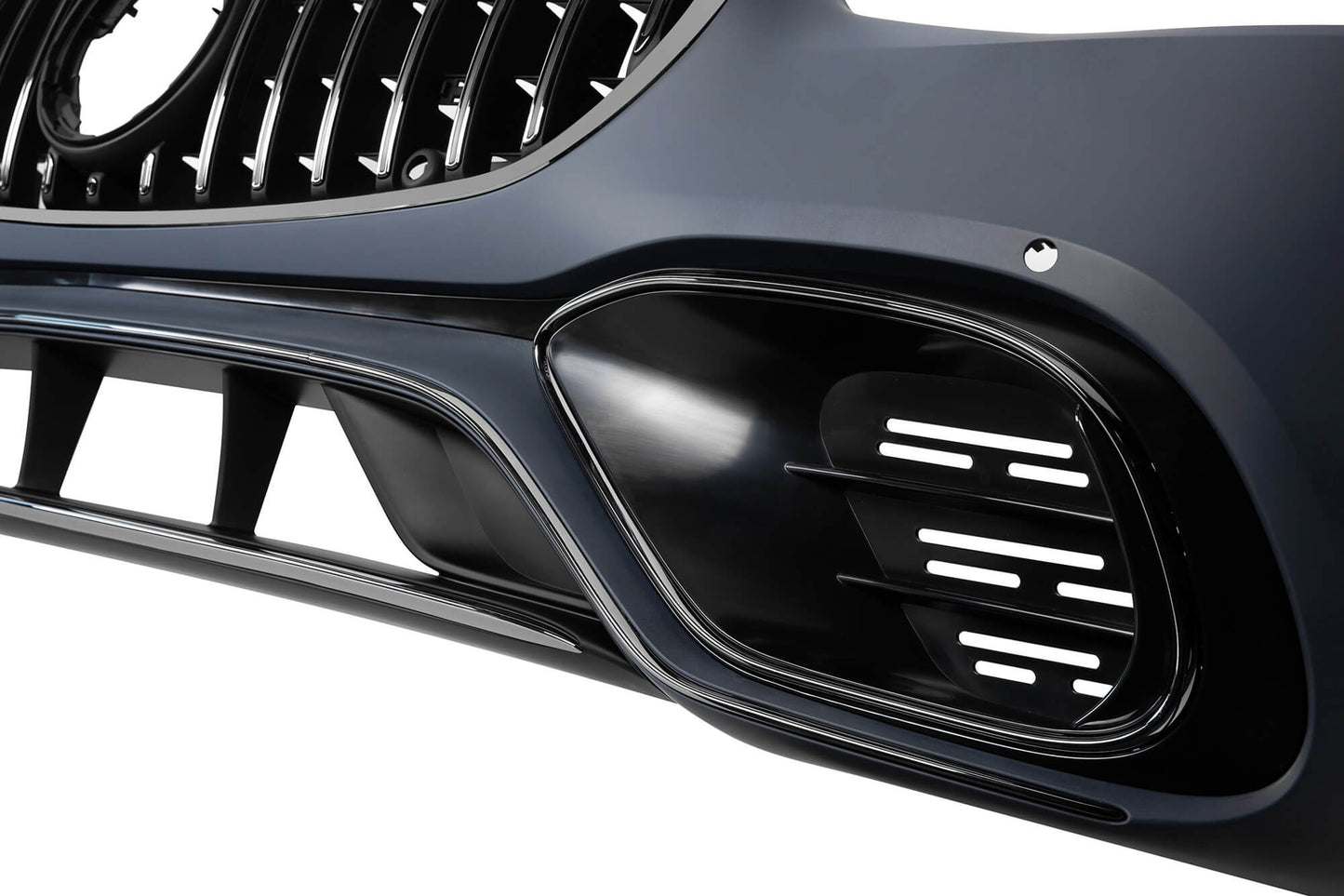 Pachet de tuning tip 63 compatibil cu Mercedes S-Class W223 (după 2020), cu elemente finisate în crom fumuriu