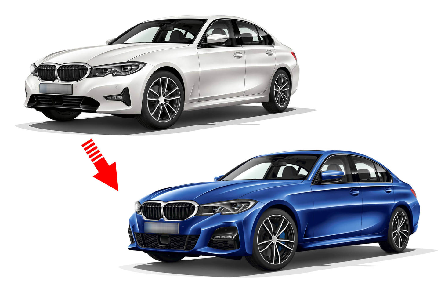 Pachet tuning compatibil cu BMW seria 3 G20 (dupa 2019), cu grila compatibila cu ACC