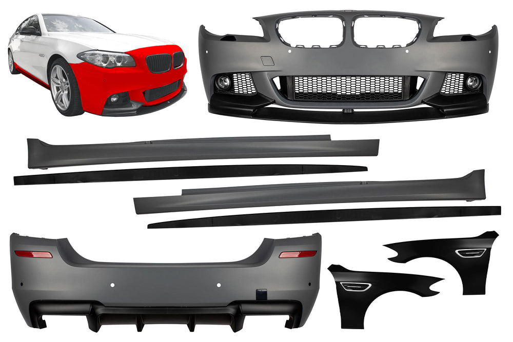 Pachet de tuning performance cu aripi tip M5 cu semnalizări compatibil cu BMW Seria 5 F10 (2010-2013)