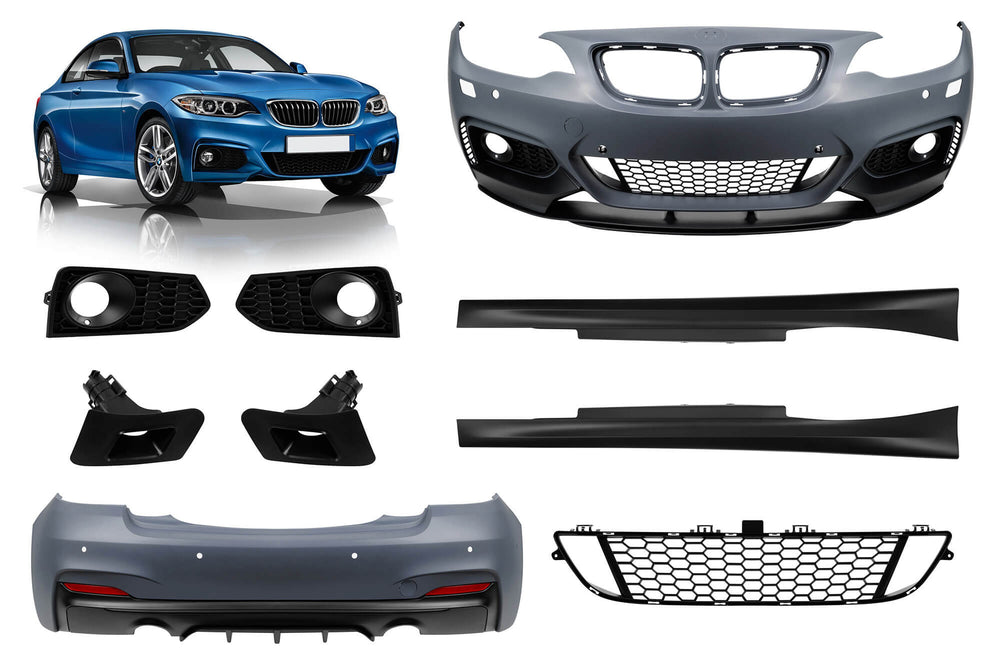 Performance tuning package compatible with BMW 2 Series F22 coupe, F23 cabrio (2013-2018) with PDC, without halogen