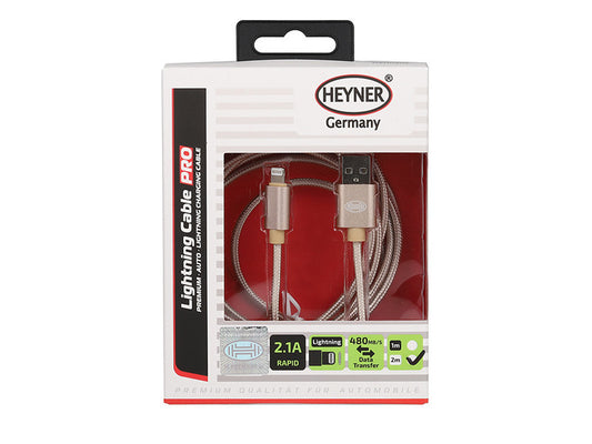 Cablu USB Heyner Lightning Pro 2m auriu pentru iPhone