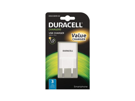 Incarcator USB Duracell 1A 240V alb