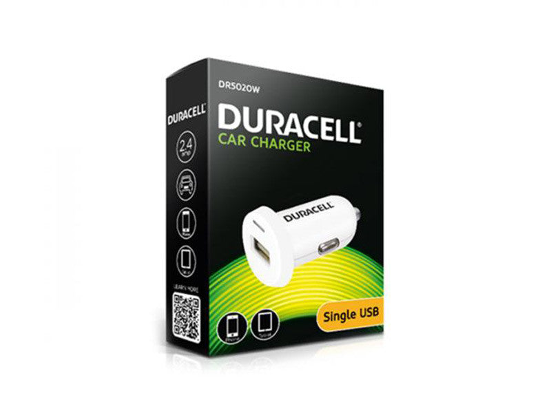 Incarcator auto USB Duracell 2.4A 12V alb