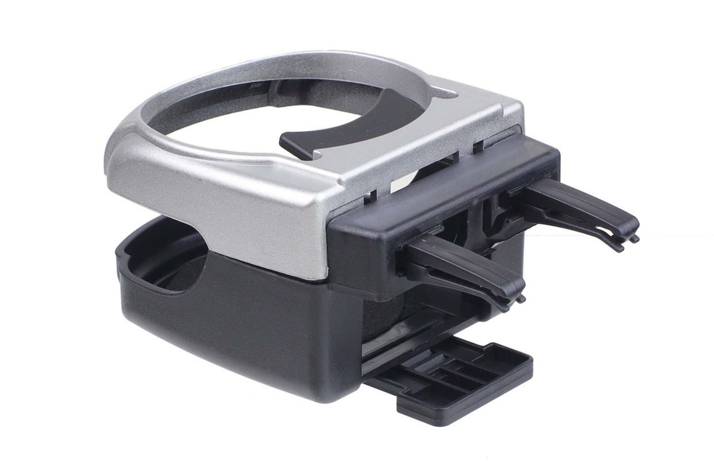 Universal cup holder, mounting on the ventilation grille, black with grey