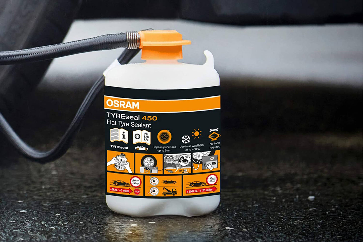 Osram Tyreseal 450 sigilant pentru reparatii temporare ale anvelopelor dezumflate, 450ml