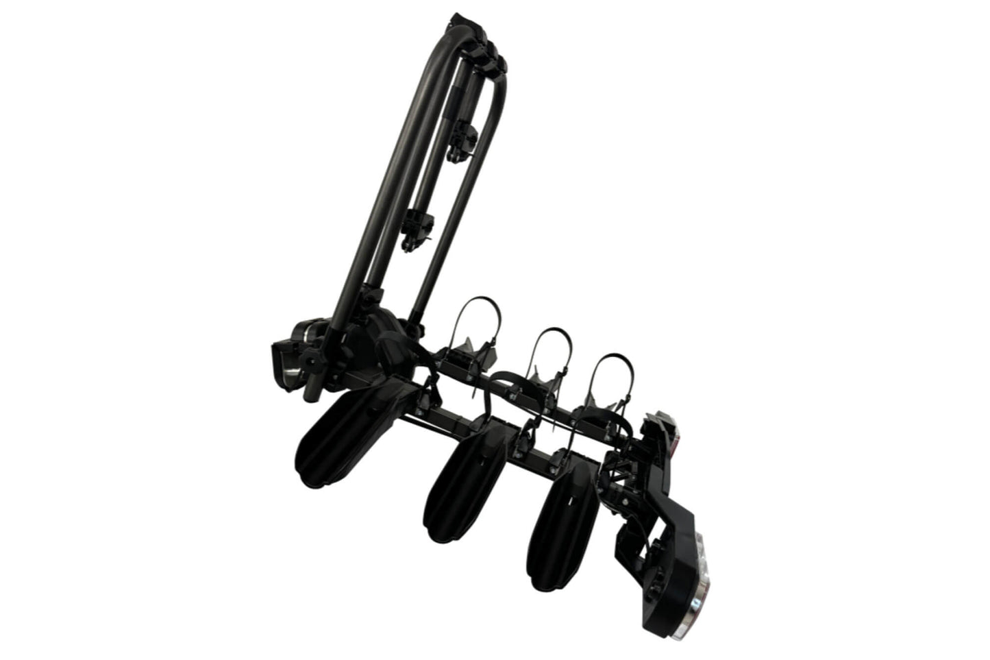 Suport bicicleta Farad pentru bara remorcare, model Susa, pentru 3 biciclete pana la 60 kg, cu spatiu pentru numar de inmatriculare