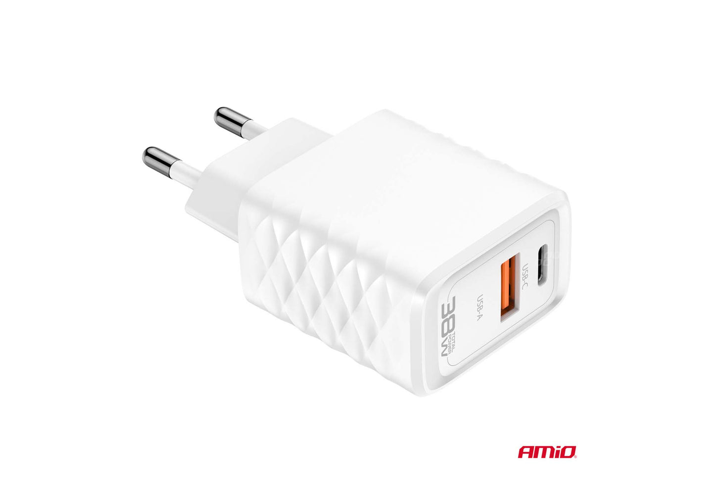 Incarcator rapid Amio cu port USB si Type-C, 220V, 38W
