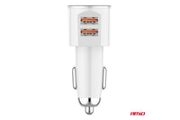 Incarcator auto Amio pentru bricheta cu 2 porturi USB, 12/24V, 17.5W, 3.4A