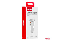 Incarcator auto Amio pentru bricheta cu 2 porturi USB, 12/24V, 17.5W, 3.4A