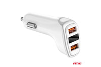Incarcator auto Amio pentru bricheta cu 2 porturi USB si afisaj, 12/24V, 15.5W, 3.1A